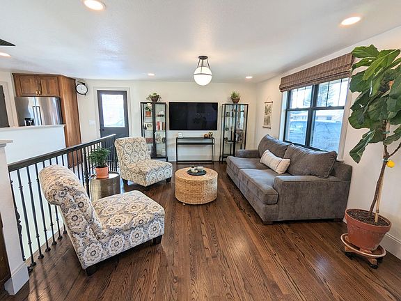 Living room with hardwood floors.