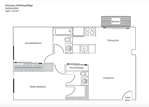Floor plan Fairways of Rolling Ridge - Two Bedroom