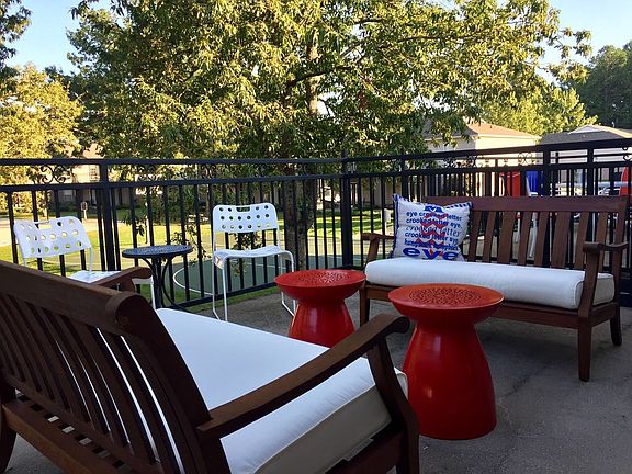 Large patio with yard view