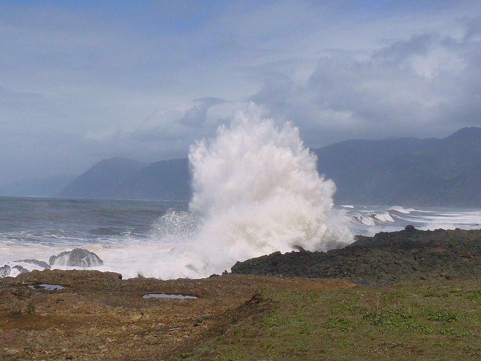 Raging surf close up