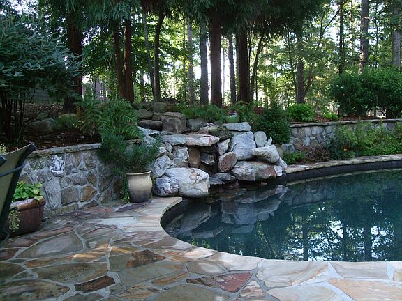 Waterfall pool area