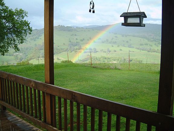 valley view with rainbow