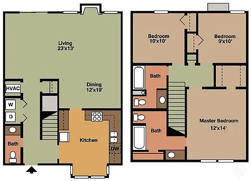 Floor plan 3Bed - 2.5Bath