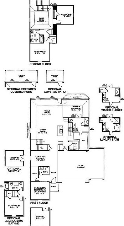 Livingston 3 Car Floorplan Print