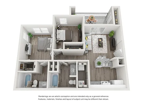 Floor plan 2 Bedroom 2 Bathroom