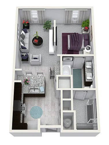 Floor plan Studio 679 sqft S1