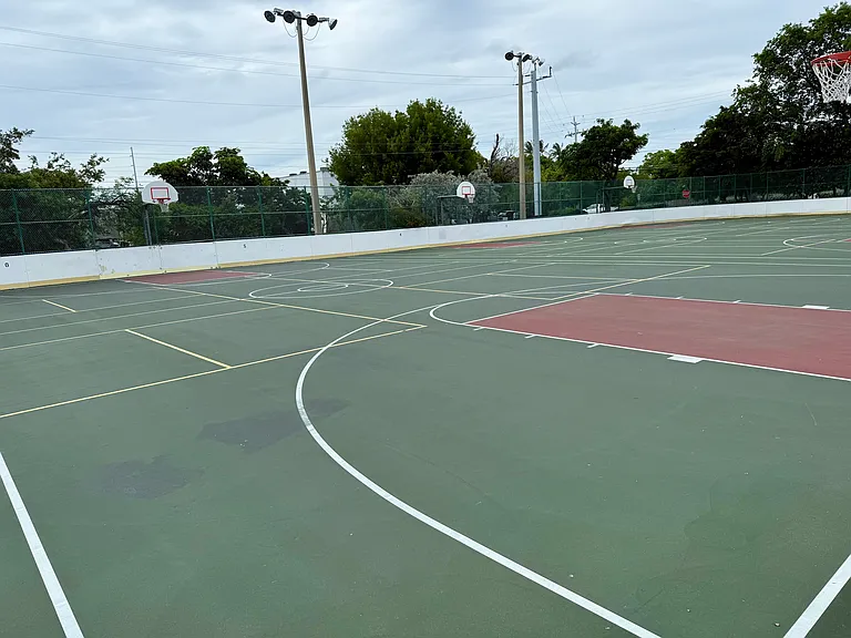 public basketball courts down the street