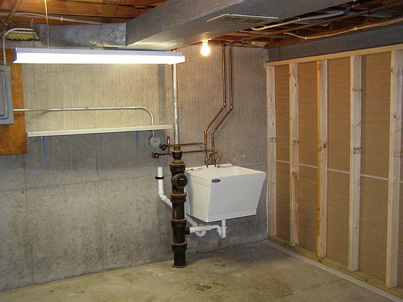 Laundry hook-up in basement