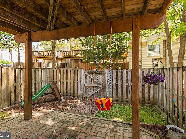 Fenced backyard