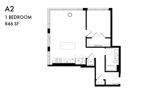 Floor plan 1 Bedroom A2