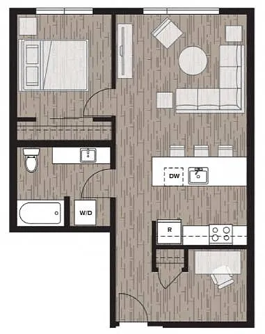 Floor plan 1C | One Bedroom