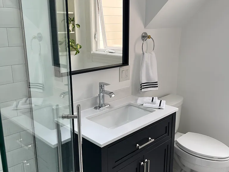 Bathroom with skylight and window