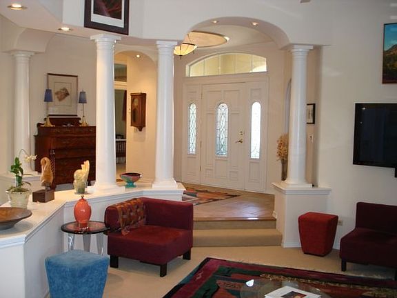 Foyer to sunken living room