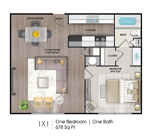 Floor plan 1 X 1