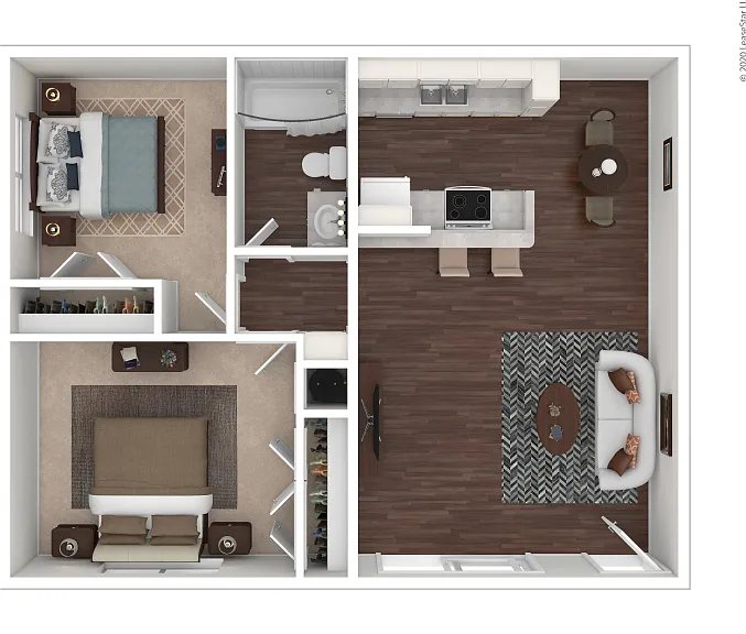 Two Bedroom Floorplan Diagram