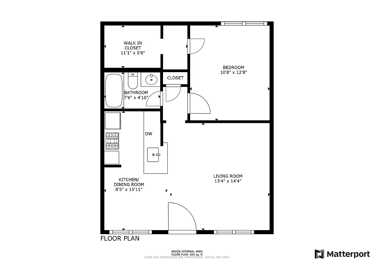 Floor plan 1 bedroom 1 bath