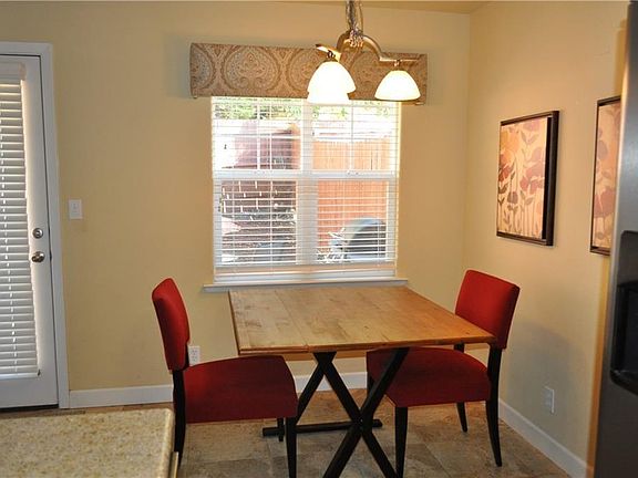 Dining area and backyard