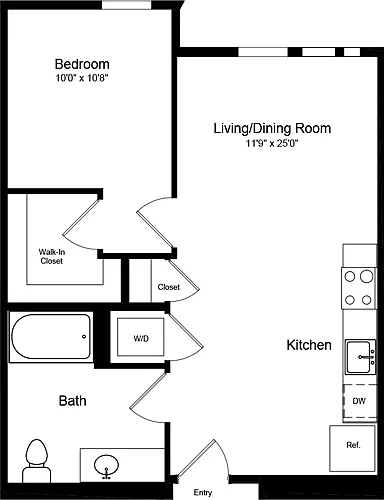Floor plan 1 Bedroom A