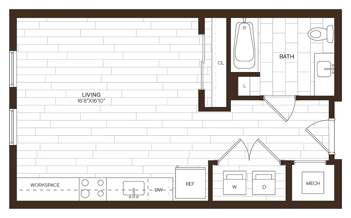 Floor plan Studio ADU-S7