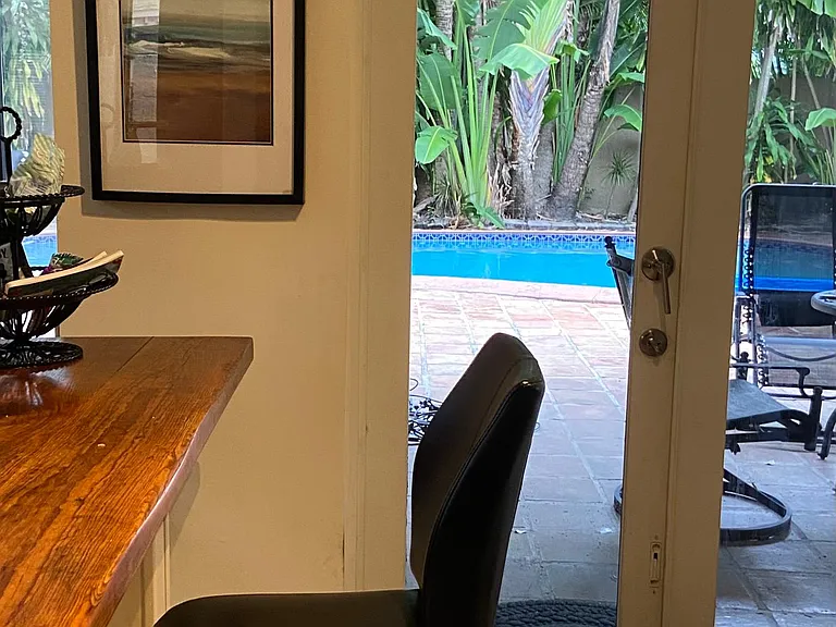 View from Kitchen to Pool