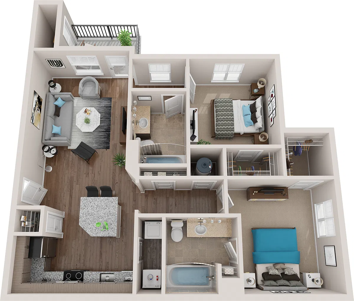 Floor plan B2-Monterey (2x2)