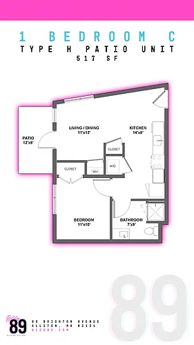 Floor plan One Bedroom - C