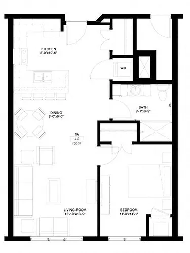 Floor plan One Bedroom - A