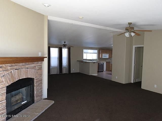 Fireplace as you walk in.