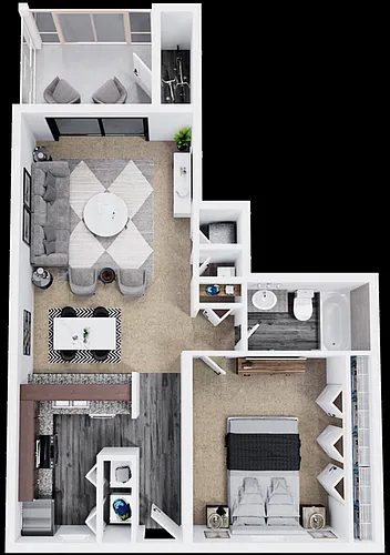 Floor plan 1 Bed 1 Bath