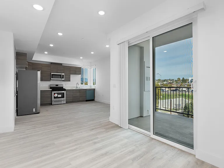 2-Bedroom layout - Living room space and Kitchen