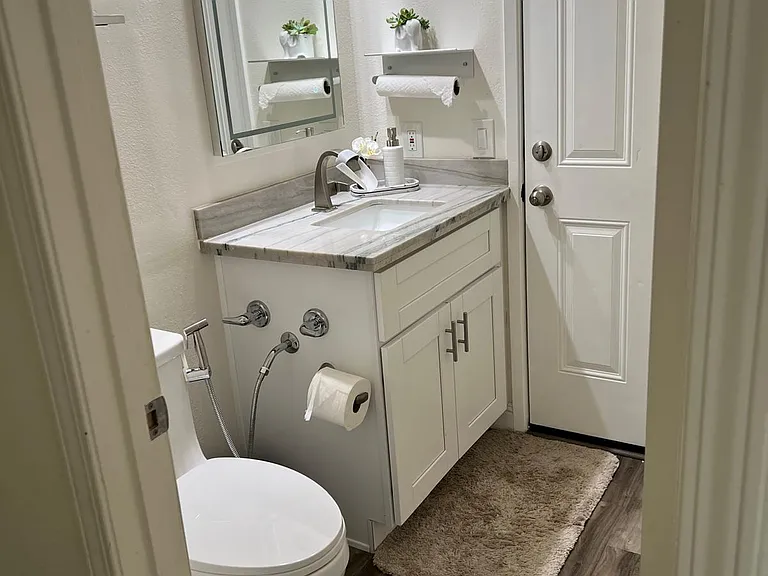 Convenient First-Floor Guest Bathroom with Hot & Cold Water Bidet