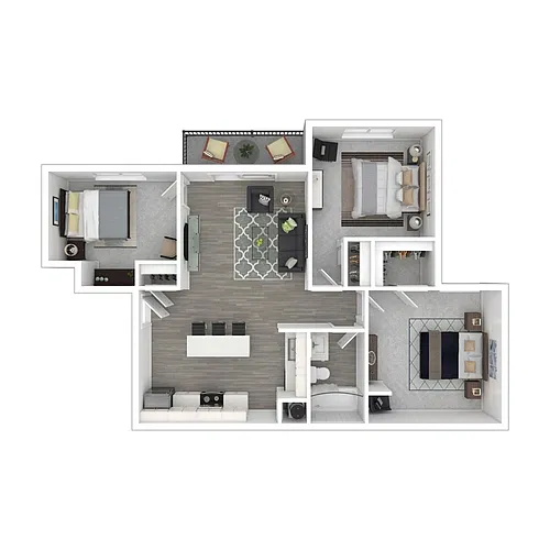 Floor plan 3 Bedroom One Bathroom Reno