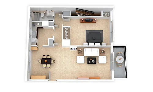 Floor plan 765sf