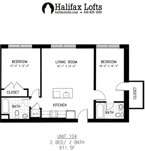 Floor plan Two Bedroom Two Bath