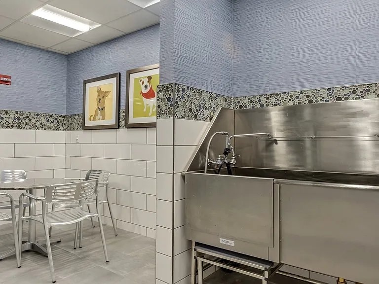 Convenient on-site pet spa to help keep your furry friend clean