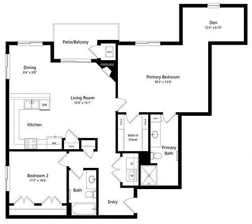 Floor plan Valentina with Den (Flat)