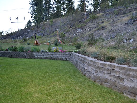 Back Yard and Retaining wall