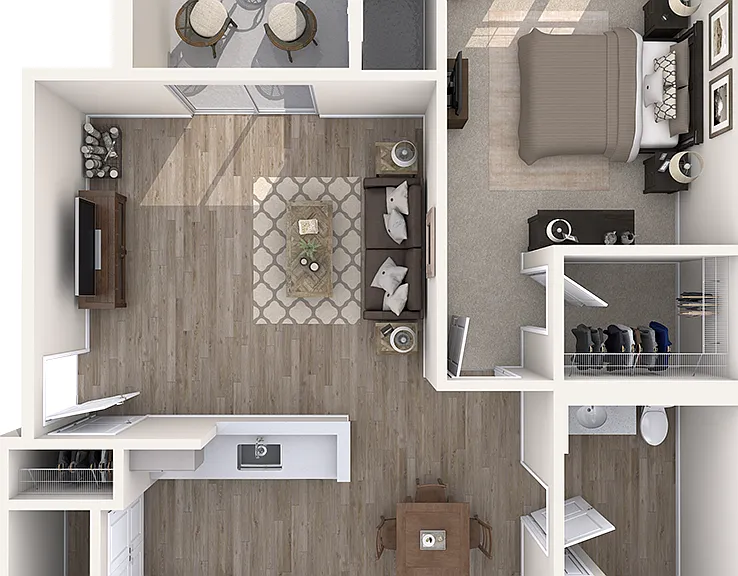 A1-1x1 floor plan Highland Ridge