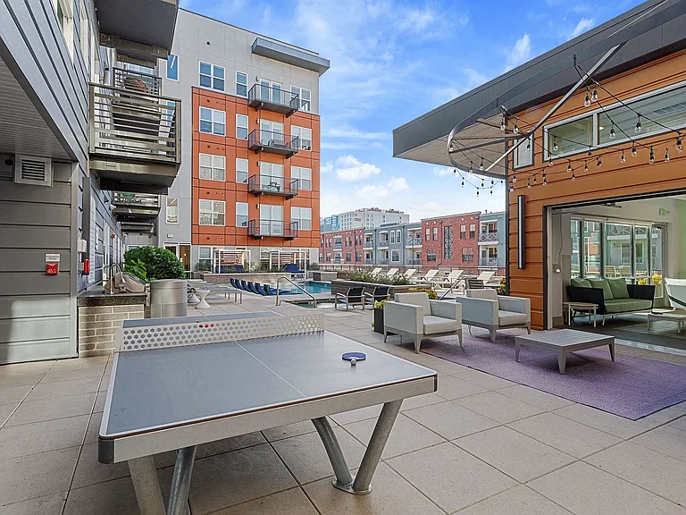 Indoor and outdoor entertainment spaces for residents and guests