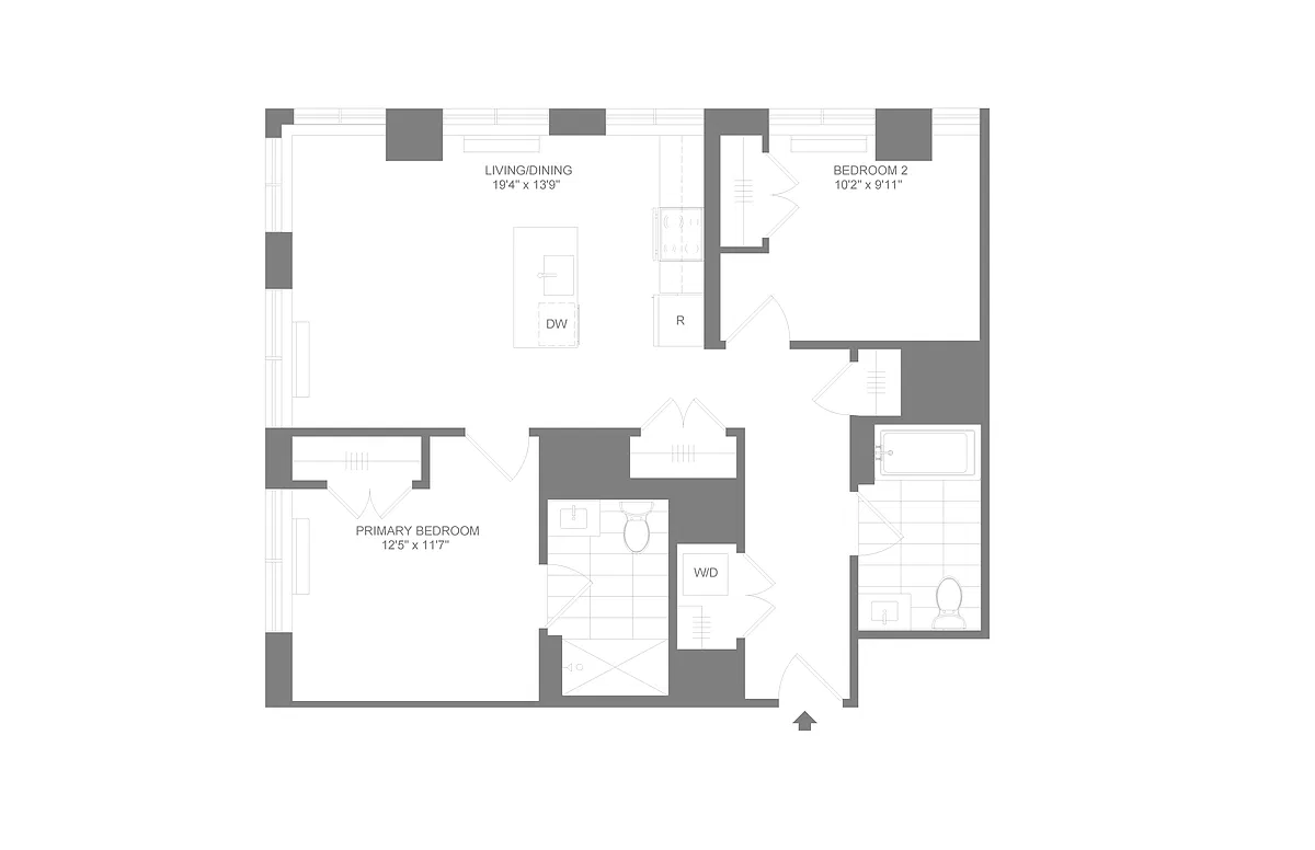 Floor plan C4 | 2 Bed | 2 Bath