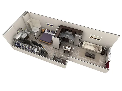 Floor plan Studio Grand Courtyard