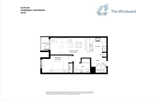 Floor plan 1 Bed/1 Bath