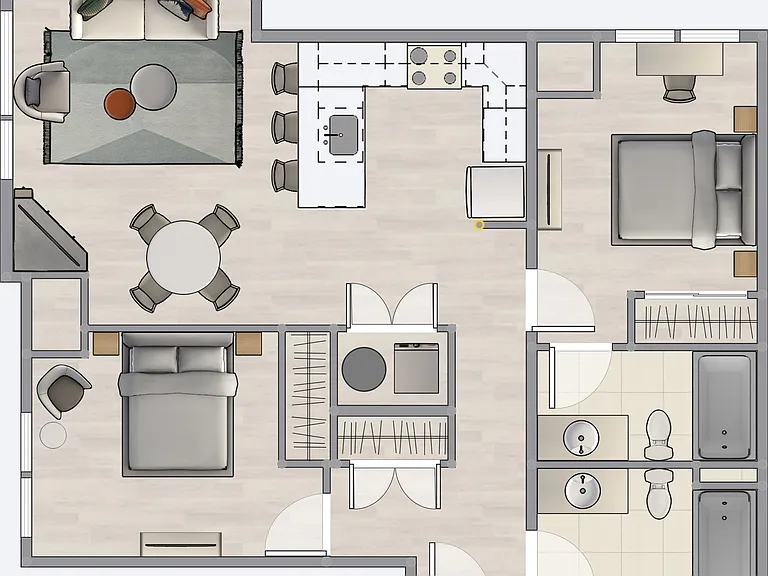2-Bedroom 2-Bedroom