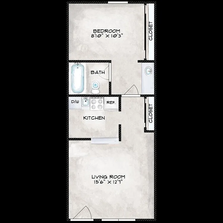 Floor plan 1X1 A