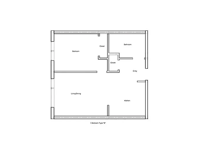 Floor plan One Bed One Bath