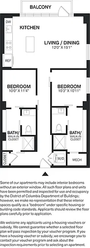 Floor plan 2 Bed/2 Bath-B4
