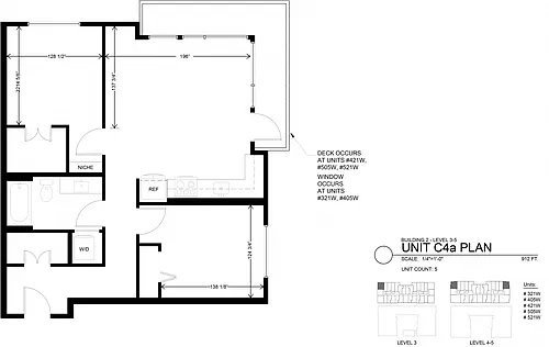 Floor plan 2 Bedroom 1 Bath