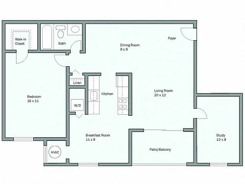 Floor plan Maryland Deluxe - Study