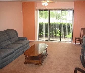 Living area, sliding door to patio