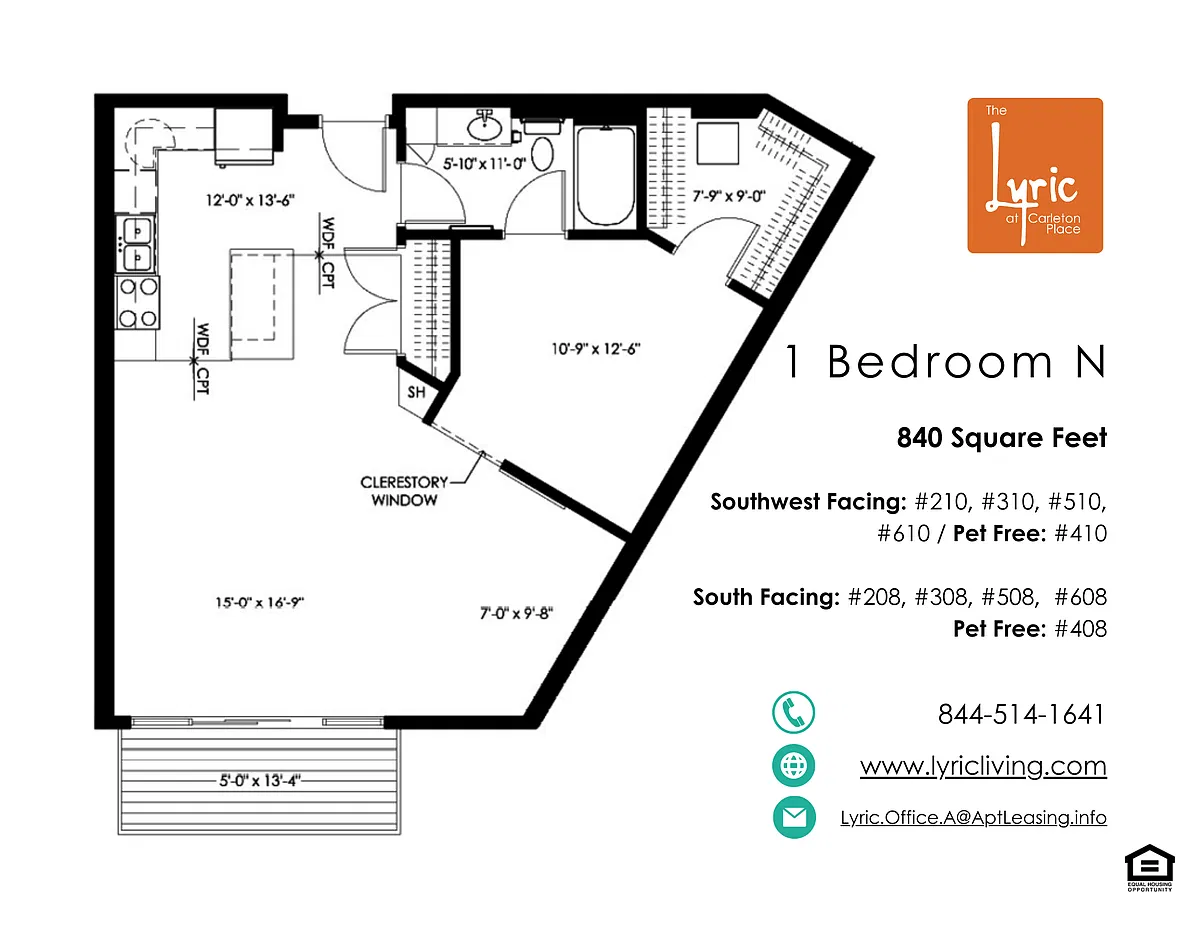 Floor plan 1 Bedroom N